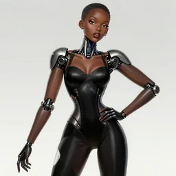 portrait of an absurdly beautiful, graceful, sophisticated, fashionable black cyberpunk mechanoid gravure idol, ultrafine hyperdetailed illustration by irakli nadar, alek wek, matt wisniewski style, intricate linework, ebony skin, neon jellyfish headdress, intricate ivory carved ruff, unreal engine 5 highly rendered, global illumination, radiant light, detailed and intricate environment