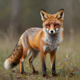 hyperrealistic detailed painting of a fox
