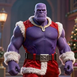 Thanos is Santa, hyperdetailed, artstation, cgsociety, 8k