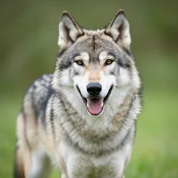 smiling wolf dog