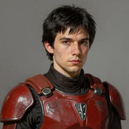 portrait of a man by greg rutkowski, jedi knight roan fel, short black hair, star wars expanded universe, he is about 3 0 years old, wearing the red colored tactical gear of the galactic alliance, highly detailed portrait, digital painting, artstation, concept art, smooth, sharp foccus ilustration, artstation hq
