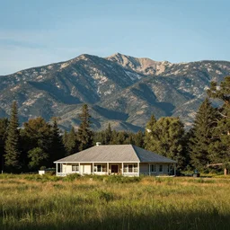a building in a stunning landscape by Ansel Adams