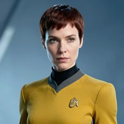 portrait of female android, from a star trek movie