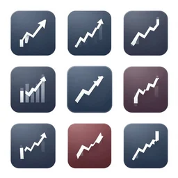 a set of stock chart icons vector asset pack