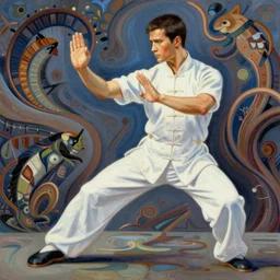 anime rooney mara tai chi, intricate oil painting by greg rutkowski, trending on artstation