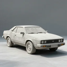 brutalist car made of concrete, 1970s