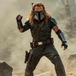 film still of of jason momoa as zobo, action pose, dc comics, interstellar mercenary and bounty hunter, digital art cinematic, ridley scott, octane,