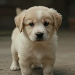 cute puppy, film still, cinematic lens, realistic