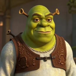 nicolas cage as shrek ogre portrait