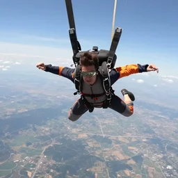 gigachad jumping from an airplane