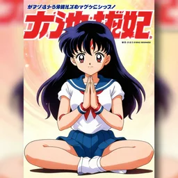 usagi tsukino in a praying pose, a cover poster