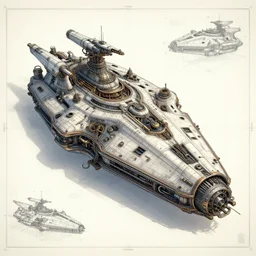 Impressively detailed blueprint of a futuristic spaceship made in the Medieval style, trending on artstation, high details, tubes and pipes and wires and a lot of other small details, perfect composition, golden ratio