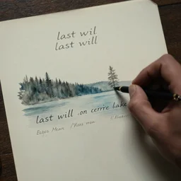 last will inscribed on eerie lake, by Edgar Maxence and Ross Tran and Michael Whelan, cinematic, establishing shot, 8k resolution