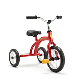 lacquered tricycle, 8k product photo, isolated on a pure white background, centered, entire object in frame, sharp focus, soft studio lighting