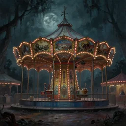 a creepy Luna Park in the style of John Kenn Mortensen, realistic painting, high definition, digital art, matte painting, very detailed, realistic