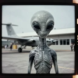 X-ray of a grey alien, ufology, Roswell air base, 1947, film stock
