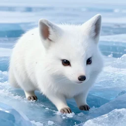 white furred vulpix frowning frozen in an ice floe, intricate, tangled dirty fur, closeup, \ 4 \ k, artstation, digital illustration by ruan jia