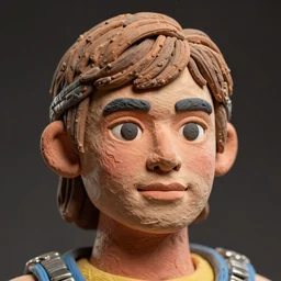 manga, real he-man by mattel!! clay! close detailed sculpted head , style: professional claymation puppet  clay , by guldies