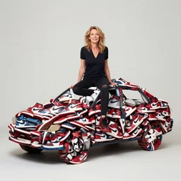 photo by annie leibovitz of a car made out of 1 0 0 s of nike air jordan sneakers