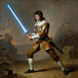 D'Artagnan with a lightsaber, 19th century painting