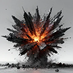 explosion of obsidian scraps, behance hd artstation, 4 k cinematic