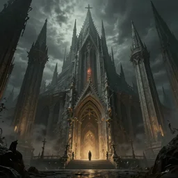 old gothic cthulhu temple in r'lyeh by brothers hildebrandt, matte painting, dynamic lighting, ultrarealistic, cinematic, octane render, trending on artstation, 8 k