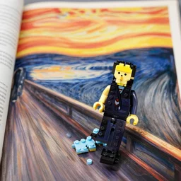 the real life version of the Munch Scream of a man after stepping over some painful lego, still from a local magazine, high quality photography,