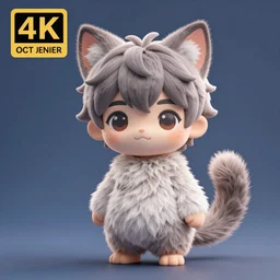 3D render of a cute anime boy with cat ears and tail, fantasy artwork, fluffy, mid-shot, award winning, hyper detailed, very very very beautiful, studio lighting, artstation, unreal engine, unreal 5, 4k, octane renderer