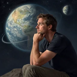 Mike Stoklasa pondering his Orb by Alan Lee