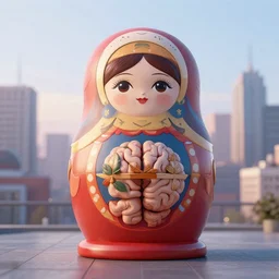 matryoshka brain in the middle of a big city, at dawn )