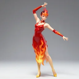 a gynoid flameco dancer in a red flameco dress by hajime sorayama