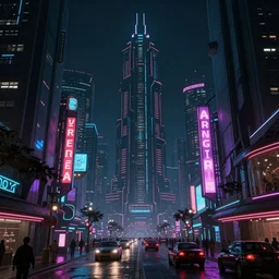 concept art of a magnificent dark neon futuristic cyberpunk city bustling street at night cyberart in the style of liam wong in the film akira rendered in octane, 3 d render, trending on cgsociety, blender 3 d