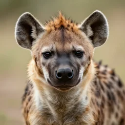 professional stylized digital art of a hyena raising one eyebrow, close - up, high quality, hd, highly detailed