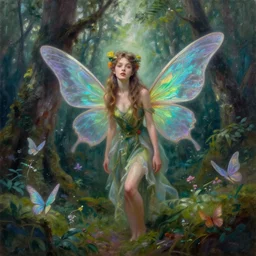 may 1 0, 1 9 9 2, iridescent fairy forest, beautiful oil painting, trending on artstation, hyperdetailed, cinematic lighting, painterly