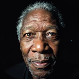 Morgan freeman face closeup fisheye lens, night vision,4k,photograph,scary