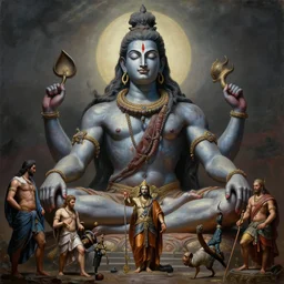 a beautiful cinematic masterpiece gothic portrait of majestic colossal hindu god shiva, by tim hildebrandt, by caravaggio, by wayne barlowe, by bruce pennington, by greg rutkowski, oil on canvas, trending on artstation, featured on pixiv, brilliant lighting, sharp, hyper - detailed, cinematic composition, no frames, hd, 8 k