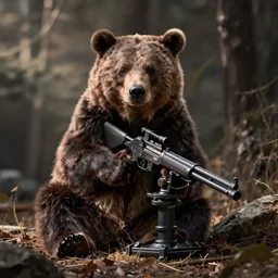 Bear with a machine gun by Greg Rutkowski