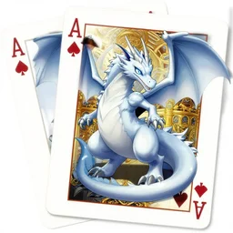 blue eyes white dragon playing cards with exodia