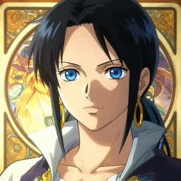 highly detailed vfx portrait of nico robin, makoto shinkai, alphonse mucha, sharp focus, art by artgerm and greg rutkowski, backlit, harsh overhead sunlight, blue eyes, stanley kybric, pixiv