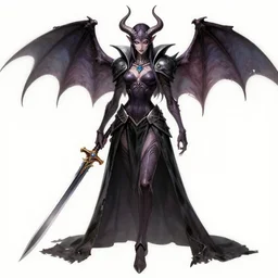 a detailed full body demonic tiefling, queen of blades, by yusuke murata, by hiroya oku, trending on artstation