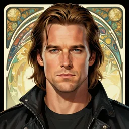 high quality illustration, jeff bridges lebowsky realistic portrait, by etam cru, cyberpunk, alphonse mucha, riot game, beautiful, epic camera, colorful background, arcane, league of legend, digital painting, dynamic colors, artstation, concept art, graffiti, neon