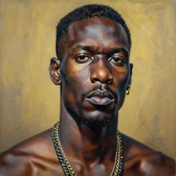 extremely highly detailed hi-res majestic painting of an black strong african man by jean-michel basquiat