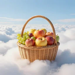 fruit basket, fruit, in heaven, heaven, heavenly clouds, noah bradley