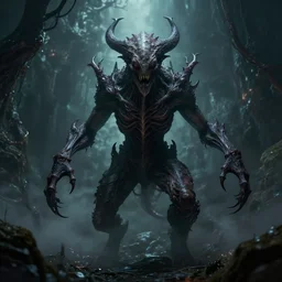 A dark , fantasy eldritch abomination , that can warp reality around them, with something evil lurking inside