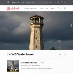 AirBNB listing for the WB Watertower, website screenshot
