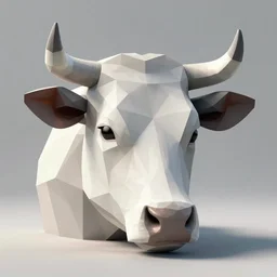 a cow head, low polygon