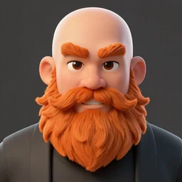 portrait of a bald man with a big orange beard, video game concept, character, digital art, artstation cgsociety masterpiece