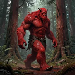 Vengeful humanoid redwood ent, burly, walking, deforestation, high fantasy, matte painting, midjourney