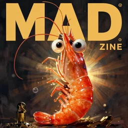 mad magazine cover photo portrait caricature big eyes shrimp