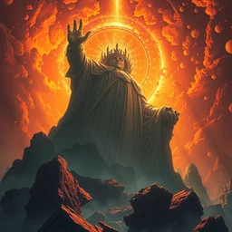 king oil, the only other king that comes close is king heroin by dan mumford, anton fedeev, william higginson, ross tran, marc simonetti, cosmic, heavenly, god rays, intricate detail, cinematic, cel shaded, unreal engine, featured on artstation, pixiv